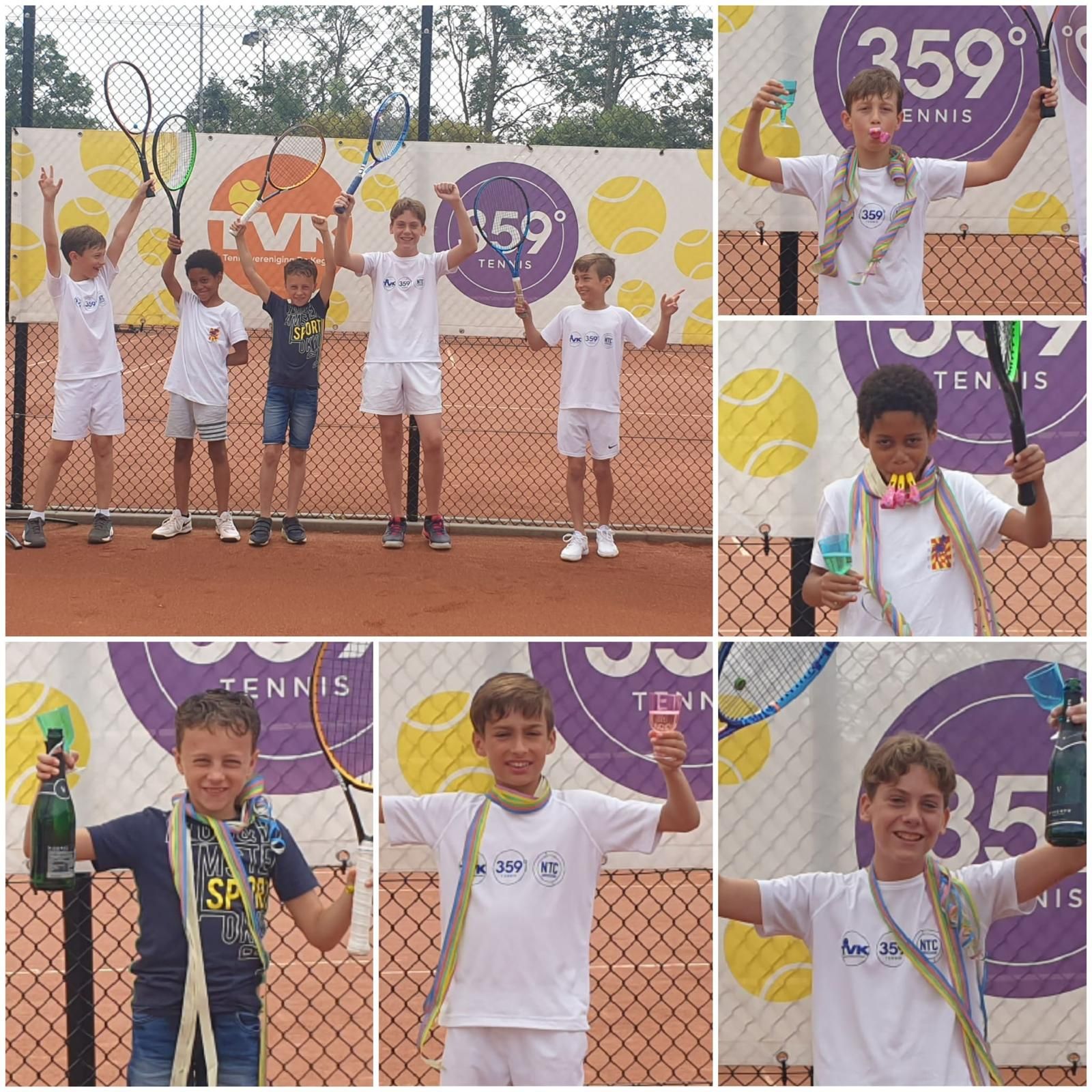 Celebrating on the final camp day – 359 tennis camp Amstelveen