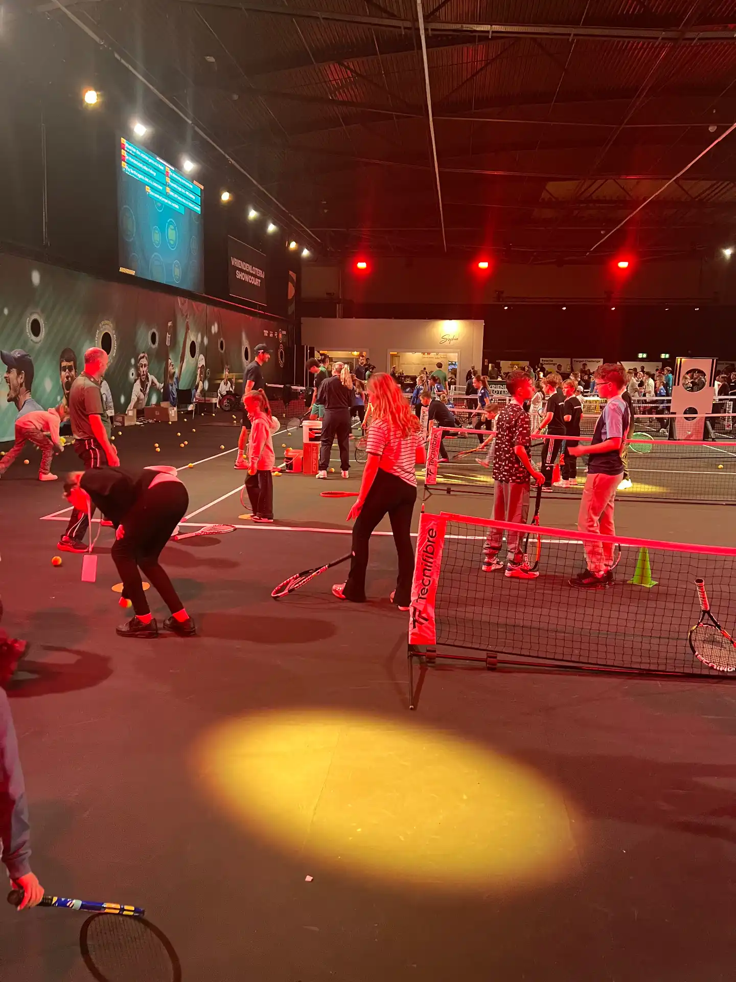 Kids clinic in the arena with atmospheric lighting