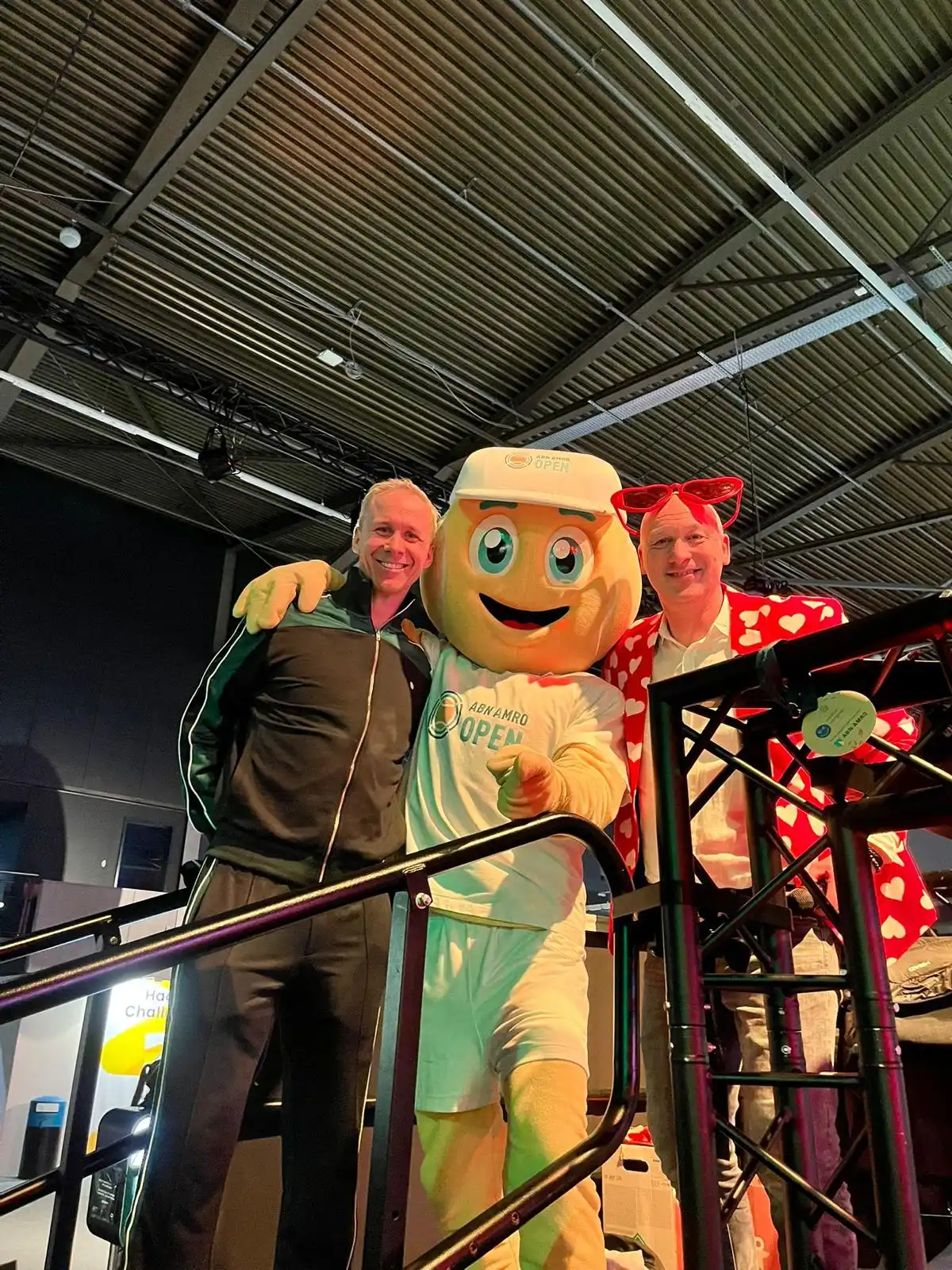 359.tennis coaches with the ABN AMRO OPEN mascot during a tennis clinic